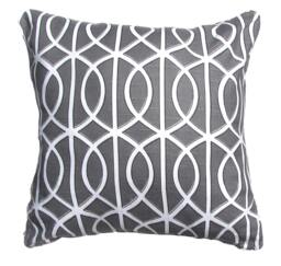 Graytrellis Pillow-Throw Pillow-Charcoal/White Lattice, Trellis, Link Pillows - 16x16 - thumbnail 1