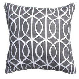 Graytrellis Pillow-Throw Pillow-Charcoal/White Lattice, Trellis, Link Pillows - 16x16 - thumbnail 4