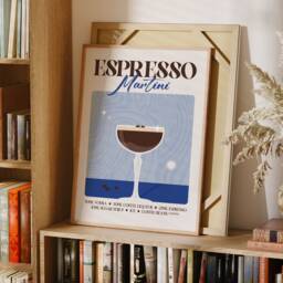 Retro Espresso Martini Cocktail Print, Classic Wall Art, Stylish Bar & Kitchen Decor - thumbnail 2