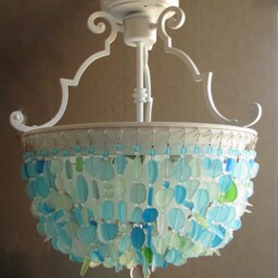 Sea Glass Chandelier Coastal Flush Mount Lighting Fixture - thumbnail 3