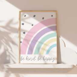 Set Of 3 Personalised Brother Sister Rainbow Prints, Wall Art, Sibling Girls Bedroom, Boys Bedroom, Shared Playroom - thumbnail 2