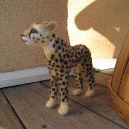 Sanaa The Cheetah, Needle Felted Animal Art Sculpture