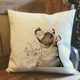 Personalised Staffordshire Bull Terrier Dog Country Canvas Cushion - Custom Owner, Lover Linen Puppy With Inner Filler - thumbnail 3