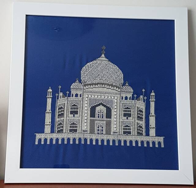 Taj Mahal/ Handsewn Mahal/Wall Hangings/Cross Stitched Decors/Gift Of Love/Home Decors/Handmade Gifts - image 1