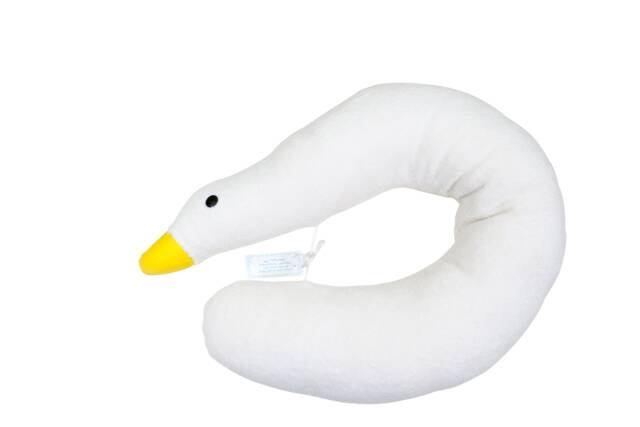 Neck Pillow Travel Goose White Yellow 64 X 11 cm Outer Material Cotton Adults Children - image 1