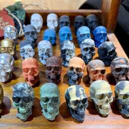 Concrete Skull Decor Mini Planter Accent Handmade Sculpture Gothic Home Decor Halloween Gift Modern Industrial Art - thumbnail 4