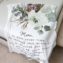 Gift From Kids, Grandma Quote, Custom Quote Blanket, Christmas Present, Floral Style Personalized Mom - thumbnail 2