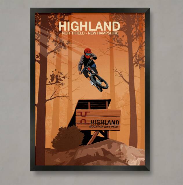 Highland Mountain Bike Trail Poster Northfield, Nh Art Print - image 1