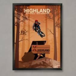 Highland Mountain Bike Trail Poster Northfield, Nh Art Print - thumbnail 1