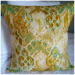 Soft Upholstery Weight Ikat Pillow Covers.slip Covers.home Decor.rustic Decor.country Decor.greens.creams.olive.golds.pillow Cover.turquoise - thumbnail 2