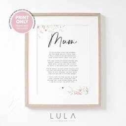 Mum Poem A4 Or A5 Print With Pink Flowers - Mothers Day Gift, Gift For Her, Birthday A Poem From Child Children - thumbnail 3