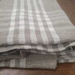 Linen Blanket, Bed Cover, Tartan Textured Linen Blanket, Grey Blanket Coverlet, Daybed Blanket Country Bedspread - thumbnail 3