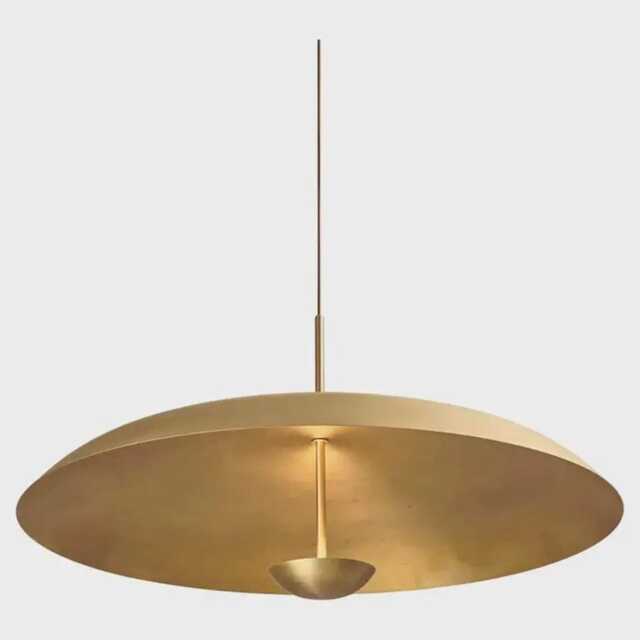 Mid Century Modern Chandelier, 24-Inch Brass Dome Pendant Light - image 1