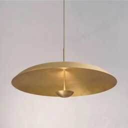 Mid Century Modern Chandelier, 24-Inch Brass Dome Pendant Light - thumbnail 3