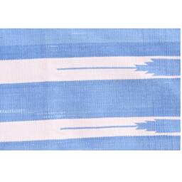 Handmade Striped Cotton Area Rug Light Indigo Reversible Dhurrie - thumbnail 4