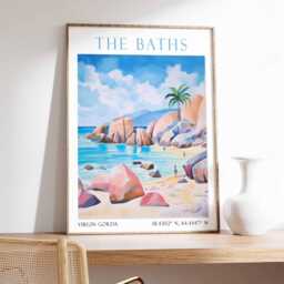 The Baths Virgin Gorda Poster - Beach Art, British Islands Art Print, Travel Decor - thumbnail 2