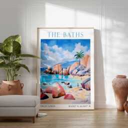 The Baths Virgin Gorda Poster - Beach Art, British Islands Art Print, Travel Decor - thumbnail 3
