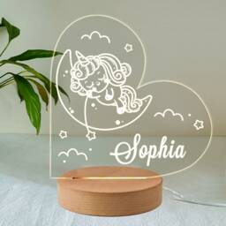 Personalised Unicorn Gifts For Girls Led Desk Table Lamp Nursery Night Light Gifts Girls Kids Children Birthday 7 Colours Flashing - thumbnail 4