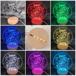 Personalised Unicorn Gifts For Girls Led Desk Table Lamp Nursery Night Light Gifts Girls Kids Children Birthday 7 Colours Flashing - thumbnail 3