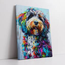 Cockapoo Fun Animal Dog Pet Lover Abstract Oil Painting Wall Art Framed Canvas Poster Print Home Kitchen Living Room Decor Gifts - thumbnail 2