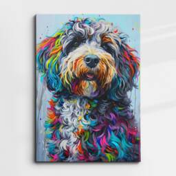 Cockapoo Fun Animal Dog Pet Lover Abstract Oil Painting Wall Art Framed Canvas Poster Print Home Kitchen Living Room Decor Gifts - thumbnail 3