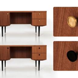 Desk in A Minimalist Scandinavian Style Made Of Veneered Oak Wood - Teak Colour T-B01 - thumbnail 2
