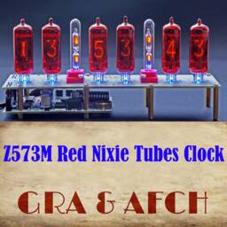Nixie Tubes Clock Z573M Red Columns [Rgb, Usb, Musical, Arduino Compatible] For Boyfriend, Husband, Vintage, Glowing Clock, Gift, Steampunk
