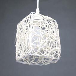 Cuboid-Shaped Handwoven Rattan Pendant Light, Decor Rural Lighting, Ceiling Lamps, Hanging Lighting - thumbnail 2