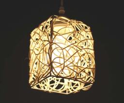Cuboid-Shaped Handwoven Rattan Pendant Light, Decor Rural Lighting, Ceiling Lamps, Hanging Lighting
