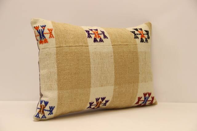 Turkish Kilim Pillow Accent Sofa Throw Pillows Home Decor 14x20 in - 35x50 cm Boho Pillow Cushion 4Bef-698 - image 1