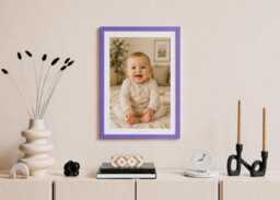 Purple Photo Frame A1 A2 A3 Slim Brushed Wood Modern Gallery Wall Art Home D??cor - thumbnail 1