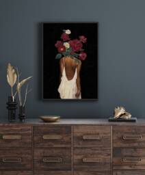 Black Woman Floral Head Poster Afro Art Print - thumbnail 1