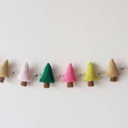 Christmas Crochet Garland, Decor, Woodland Ornaments, Wall Hanging Decor Ideas - thumbnail 3