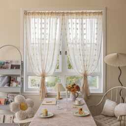 Custom Pom Voile Curtain Three-Color Sheer - thumbnail 2