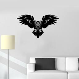 Wall Vinyl Decal Birds Owl Ancient Greek Symbol Of Higher Wisdom Modern Home Decor - #1087De - thumbnail 2