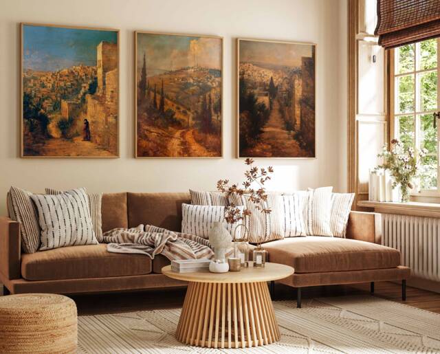 Set Of 3 Ramallah Travel Posters, Palestine Prints, Art, Islamic Wall Decor, Muslim Gift, Gift - image 1