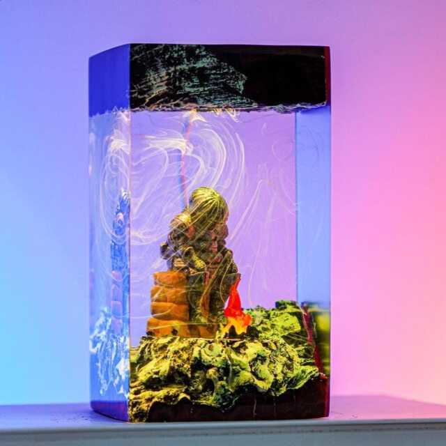 Premium Onion Knight Resin Lamp - Handmade Da.rk So.uls Diorama Light, Sigward Of Catarina Tribute Display & Gamer Gift For Him - image 1