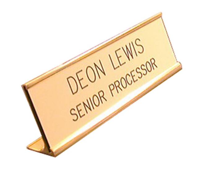 2 X 8 Inches Golden Personalized Name Plate-6, Custom Plate For Office, Office Plates Custom, Plate