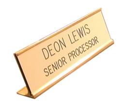 2 X 8 Inches Golden Personalized Name Plate-6, Custom Plate For Office, Office Plates Custom, Plate
