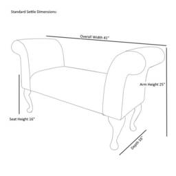 Navy Small Window Seat - Traditional Chenille Bed End Bench Handmade in Britain - thumbnail 3