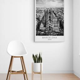 Barcelona City - Spain Cityscape View Wrapped Frame Canvas Rolled Photo/Poster Print - thumbnail 2