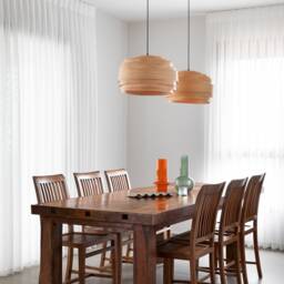 Wood Veneer Pendant Light Hosting Decor, Scandinavian Cloud Chandelier, Home Dining Room Lighting, Island Light Fixture - thumbnail 3