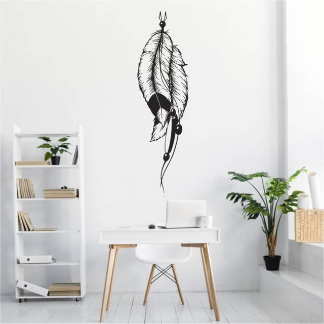 Feather Vinyl Wall Art, Decal, Sticker, Transfer, Mural, Removable, Decoration, Interior, Exterior, Peel & Stick, Full - 0882 - image 1