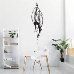 Feather Vinyl Wall Art, Decal, Sticker, Transfer, Mural, Removable, Decoration, Interior, Exterior, Peel & Stick, Full - 0882 - thumbnail 1