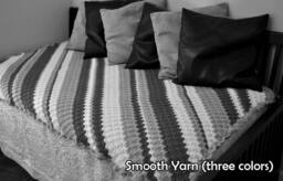 Hand-Crocheted Afghan Made-To-Order Diagonal Stripe Blanket