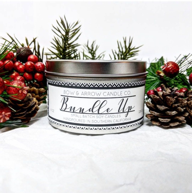 Cinnamon, Clove, Vanilla Scented 8 Oz Soy Candle - Winter Cinnamon Wax Gift Idea Clove Christmas - image 1