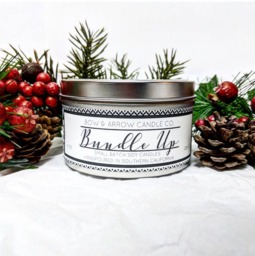 Cinnamon, Clove, Vanilla Scented 8 Oz Soy Candle - Winter Cinnamon Wax Gift Idea Clove Christmas - thumbnail 1