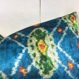 Handwoven Silk Ikat Pillow Cover, Turkish Decor - 16x24 - thumbnail 2