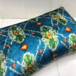 Handwoven Silk Ikat Pillow Cover, Turkish Decor - 16x24 - thumbnail 4
