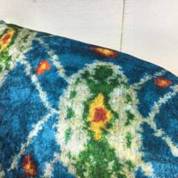Handwoven Silk Ikat Pillow Cover, Turkish Decor - 16x24 - thumbnail 3